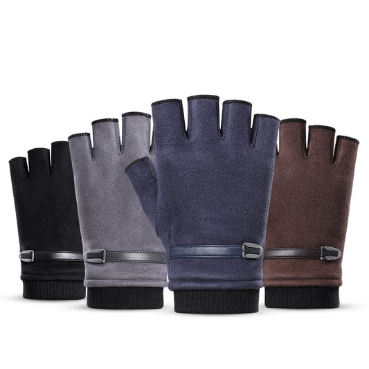 Orluxia Half Finger Suede Sports Gloves – Lightweight Outdoor Riding Gloves for Spring