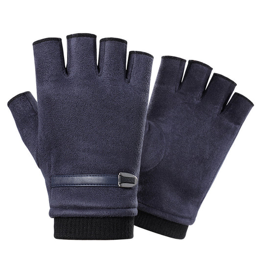 Orluxia Half Finger Suede Sports Gloves – Lightweight Outdoor Riding Gloves for Spring