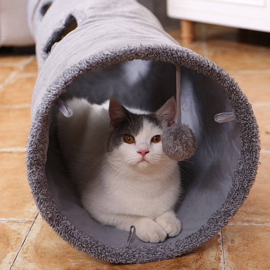 Orluxia Long Cat Tunnel Toys – Collapsible Suede Play Tube for Cats, Kittens & Rabbits