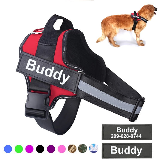 Orluxia Personalized Dog Harness – No Pull Reflective Adjustable Vest with Custom Patch for Small & Large Dogs