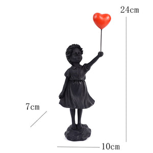 Orluxia Little Girl With Balloon Resin Art Sculpture
