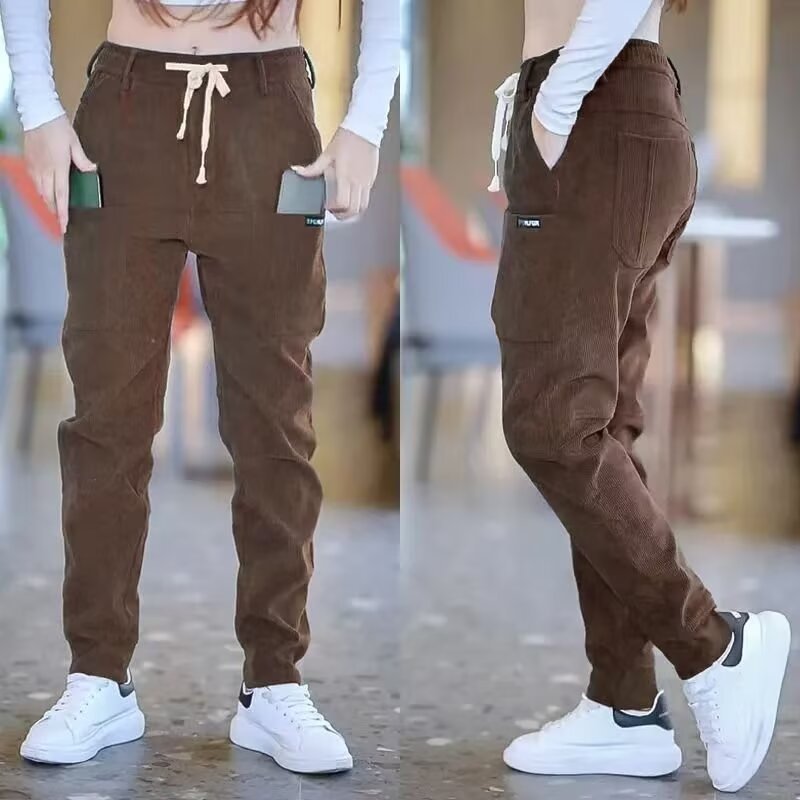 Orluxia Men’s Trendy Six-Pocket Track Sweatpants – Loose Fit Mid-Waist Polyester Trousers