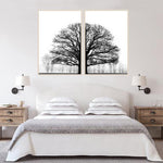 Orluxia Black & White Winter Trees Modern Decorative Canvas Painting