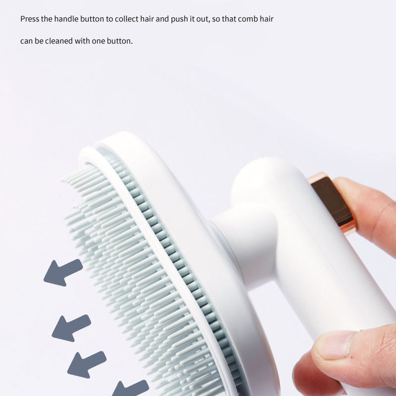 Orluxia Pet Comb for Cats & Dogs – Self-Cleaning Hair Removal Brush, Grooming Tool