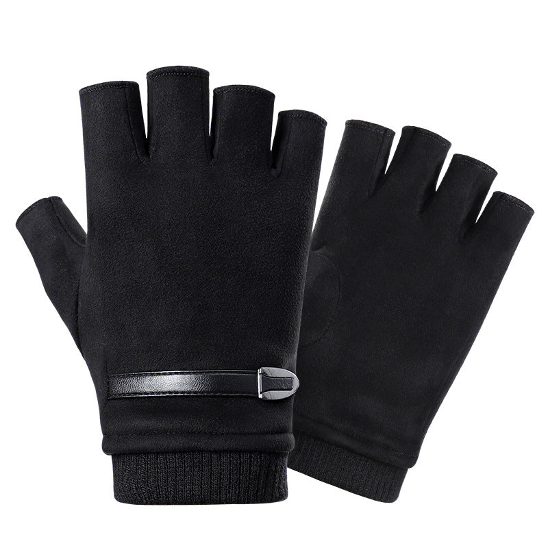 Orluxia Half Finger Suede Sports Gloves – Lightweight Outdoor Riding Gloves for Spring