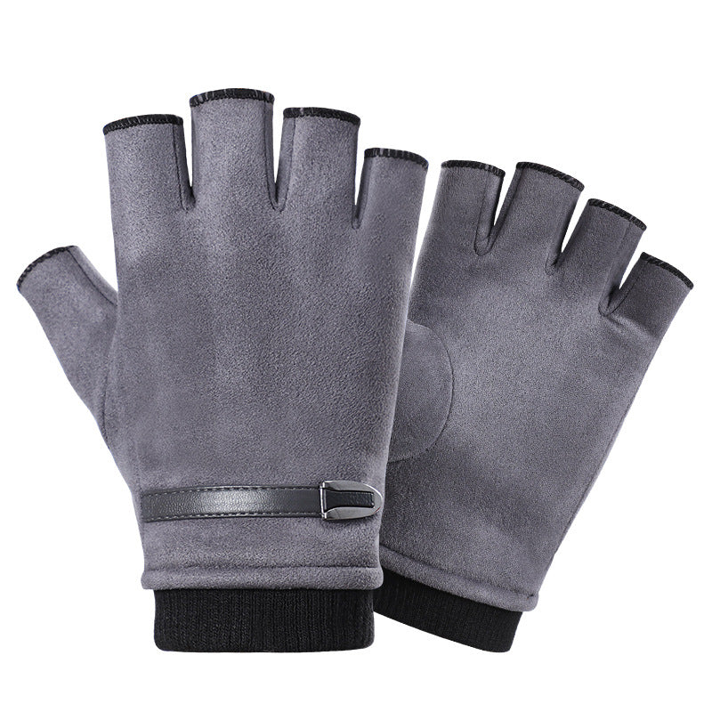 Orluxia Half Finger Suede Sports Gloves – Lightweight Outdoor Riding Gloves for Spring