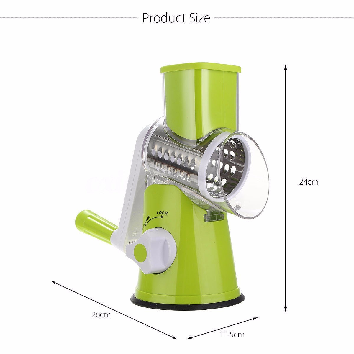 Orluxia Vegetable Cutter Round Mandoline Slicer – 3 in 1 Grater, Julienne & Shredder