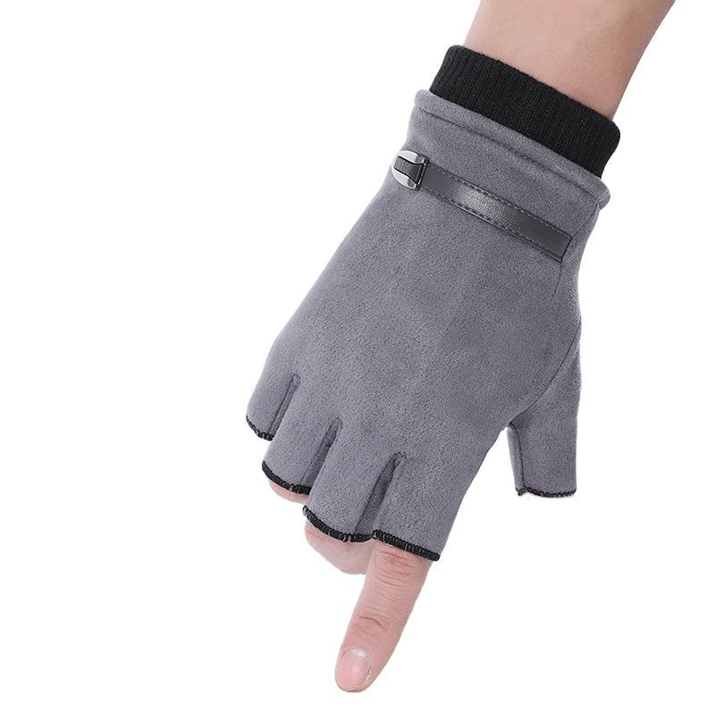 Orluxia Half Finger Suede Sports Gloves – Lightweight Outdoor Riding Gloves for Spring