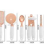 Orluxia Rose Gold Kitchen Tool Set – 7PC Stainless Steel Cooking Utensils with Peeler
