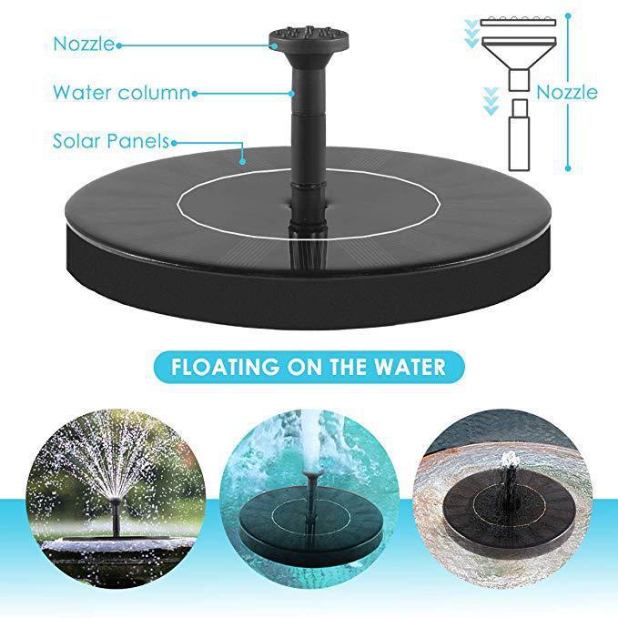 Orluxia Solar Fountain Outdoor Floating Water Pump for Bird Bath, Garden & Pond Decoration