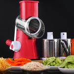 Orluxia Vegetable Cutter Round Mandoline Slicer – 3 in 1 Grater, Julienne & Shredder