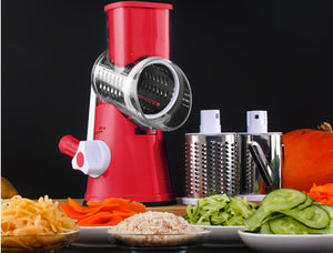 Orluxia Vegetable Cutter Round Mandoline Slicer – 3 in 1 Grater, Julienne & Shredder