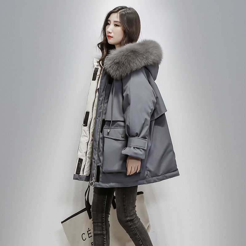 Orluxia Winter Loose Cotton Coat – Women’s Mid-Length Zipper Jacket
