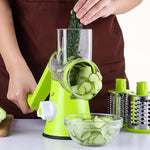 Orluxia Vegetable Cutter Round Mandoline Slicer – 3 in 1 Grater, Julienne & Shredder