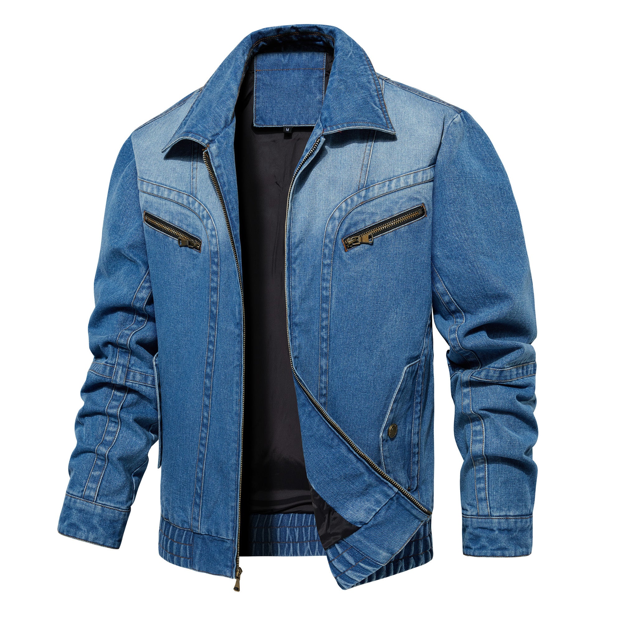 Orluxia Men’s Denim Jacket – Multi-Pocket Casual Outerwear for Spring & Autumn