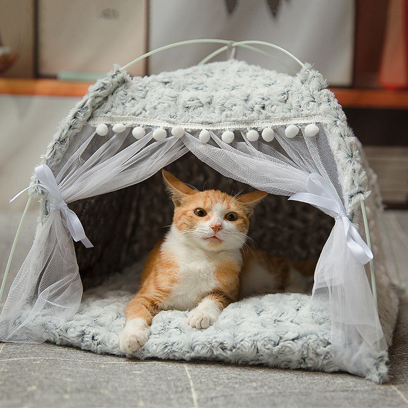 Orluxia Semi-Enclosed Pet Bed – Breathable All-Season Cat & Dog Sleeping Nest