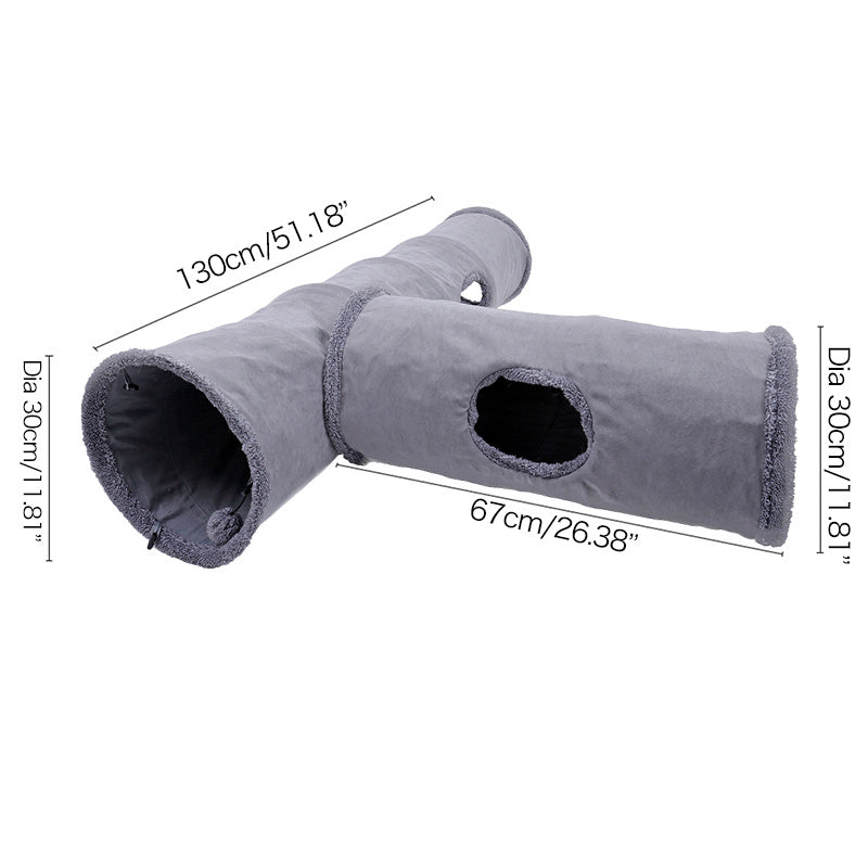 Orluxia Long Cat Tunnel Toys – Collapsible Suede Play Tube for Cats, Kittens & Rabbits