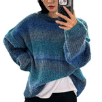 Orluxia Retro Hong Kong Style Gradient Sweater – Soft Wool Pullover