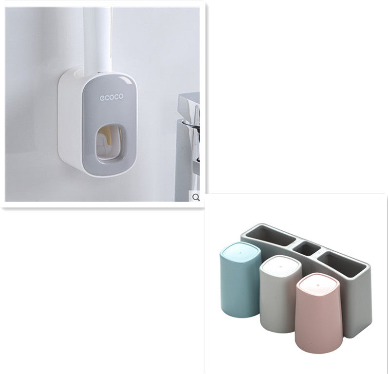 Orluxia Wall Mounted Automatic Toothpaste Dispenser & Toothbrush Holder Set