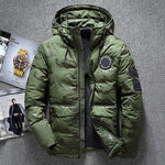 Orluxia Men’s Slim Thickened Short Waterproof Camouflage Down Jacket – Hooded Winter Coat with White Duck Down