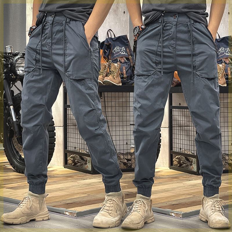 Orluxia Japanese-Style Retro Overalls – Unisex Cotton Twill Cropped Work Pants for Spring