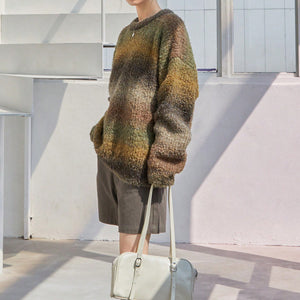 Orluxia Retro Hong Kong Style Gradient Sweater – Soft Wool Pullover