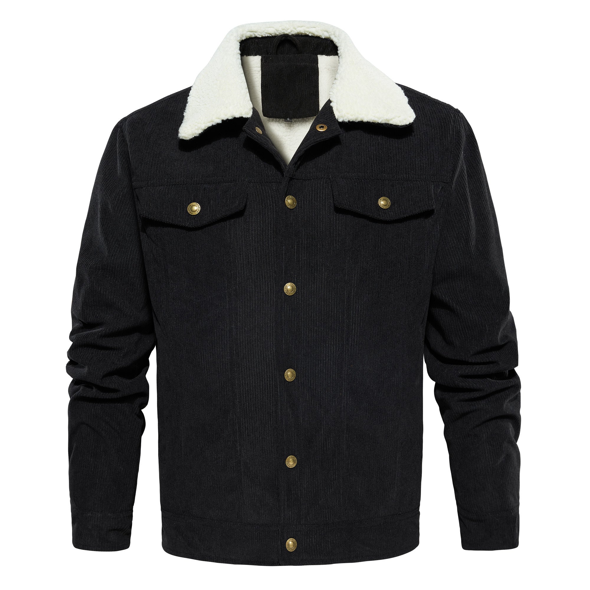 Orluxia Men’s Corduroy Sherpa Lined Jacket – Winter Warm Thick Trucker Cargo Coat with 5 Pockets