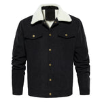 Orluxia Men’s Corduroy Sherpa Lined Jacket – Winter Warm Thick Trucker Cargo Coat with 5 Pockets