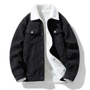 Orluxia Retro Fleece-Lined Cotton-Padded Coat – Warm Lapel Cardigan Jacket for Teenagers