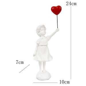 Orluxia Little Girl With Balloon Resin Art Sculpture