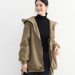 Orluxia Women’s Elegant Trench Coat – Short Front, Long Back Design with Pockets
