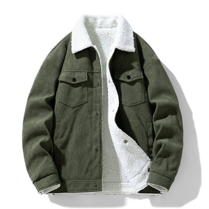 Orluxia Retro Fleece-Lined Cotton-Padded Coat – Warm Lapel Cardigan Jacket for Teenagers