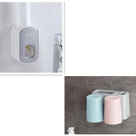 Orluxia Wall Mounted Automatic Toothpaste Dispenser & Toothbrush Holder Set