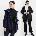 Orluxia Women’s Elegant Trench Coat – Short Front, Long Back Design with Pockets