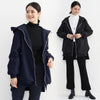 Orluxia Women’s Elegant Trench Coat – Short Front, Long Back Design with Pockets