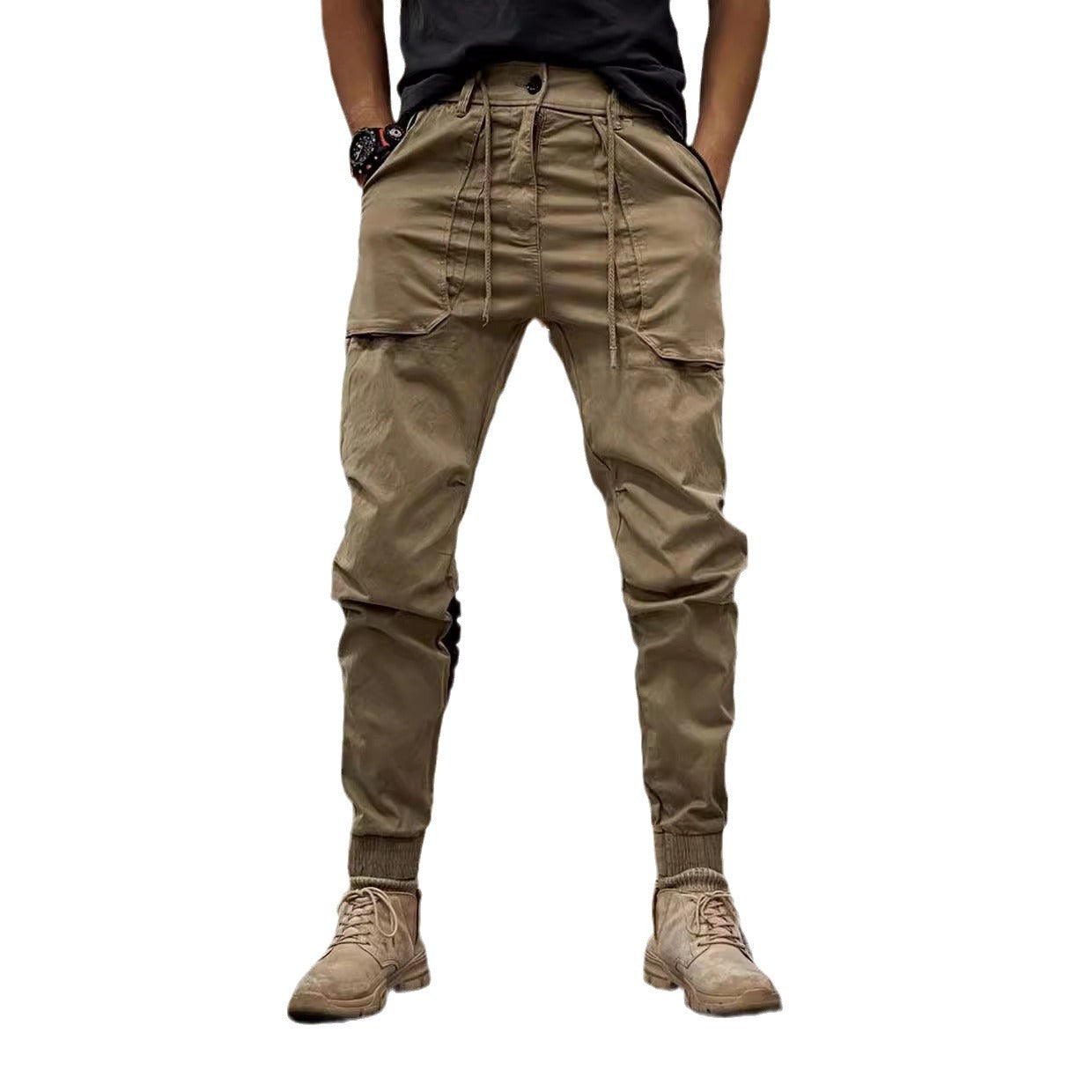 Orluxia Japanese-Style Retro Overalls – Unisex Cotton Twill Cropped Work Pants for Spring