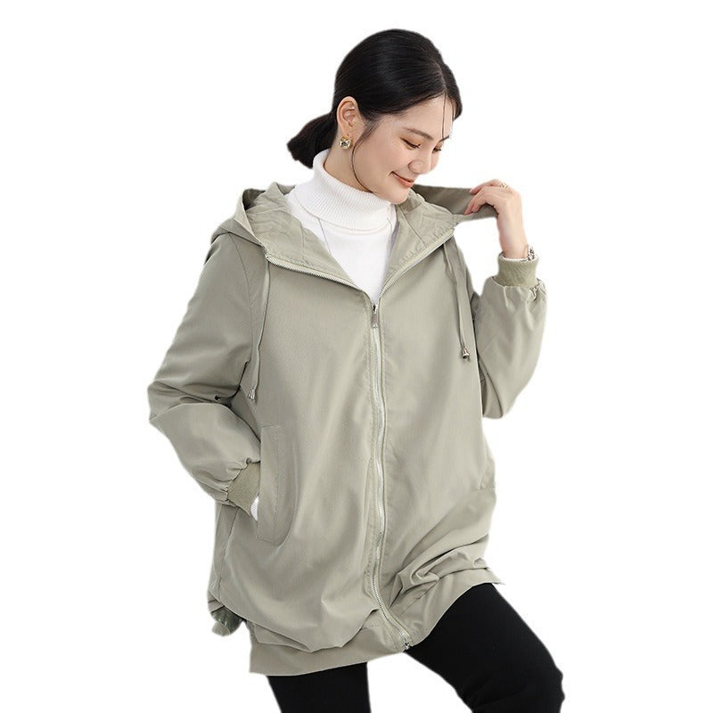 Orluxia Women’s Elegant Trench Coat – Short Front, Long Back Design with Pockets