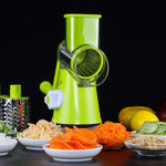 Orluxia Vegetable Cutter Round Mandoline Slicer – 3 in 1 Grater, Julienne & Shredder