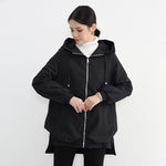 Orluxia Women’s Elegant Trench Coat – Short Front, Long Back Design with Pockets