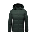 Orluxia Men’s Hooded Cotton Quilted Jacket – Warm Medium-Length Nylon Winter Coat
