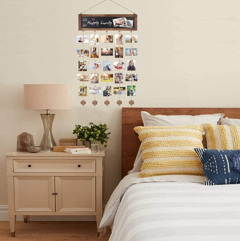 Orluxia Wooden Wall Clip Photo Display