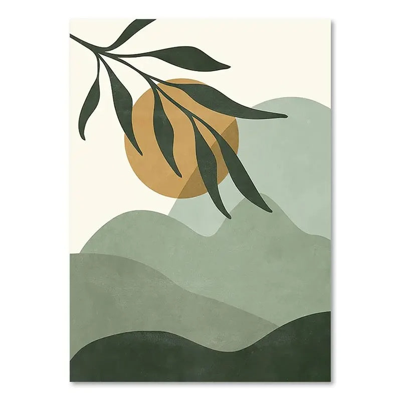 Orluxia Green Plant Decorative Painting – Modern Canvas Wall Art