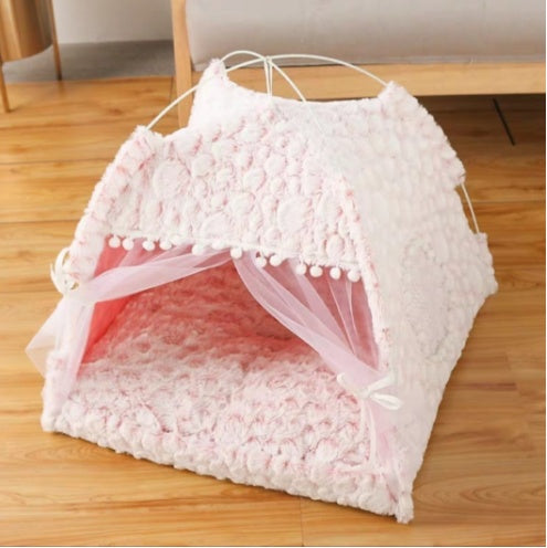 Orluxia Semi-Enclosed Pet Bed – Breathable All-Season Cat & Dog Sleeping Nest