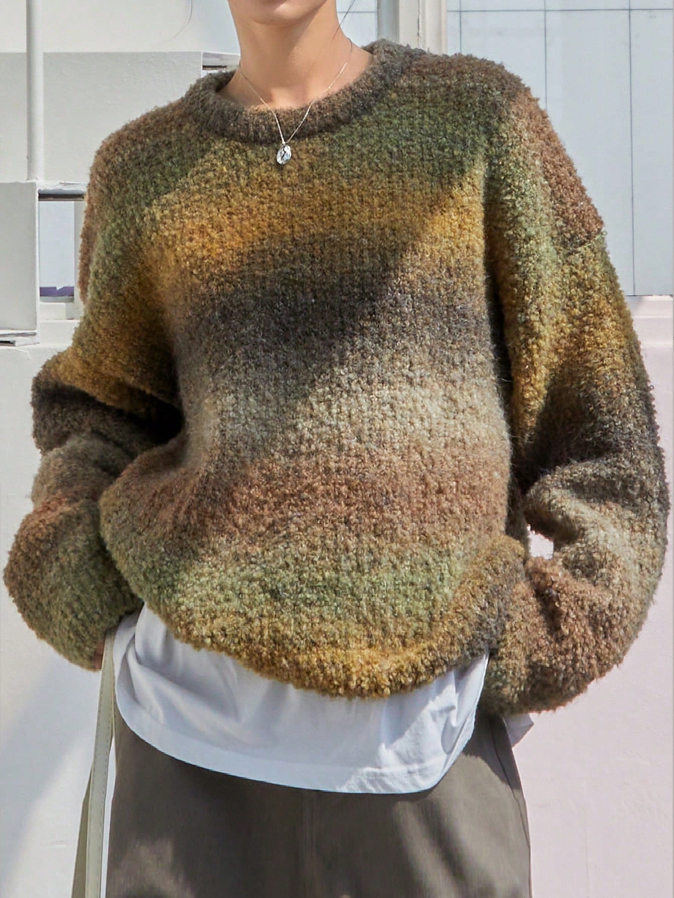 Orluxia Retro Hong Kong Style Gradient Sweater – Soft Wool Pullover