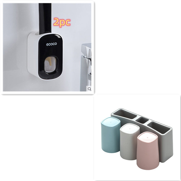 Orluxia Wall Mounted Automatic Toothpaste Dispenser & Toothbrush Holder Set