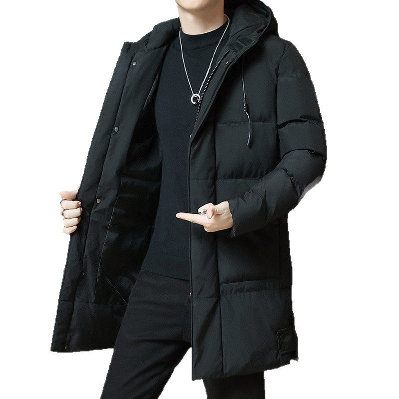 Orluxia Men’s Winter Hooded Cotton Jacket – Plus Size Thick Warm Cardigan Coat