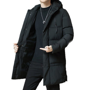 Orluxia Men’s Winter Hooded Cotton Jacket – Plus Size Thick Warm Cardigan Coat