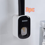 Orluxia Wall Mounted Automatic Toothpaste Dispenser & Toothbrush Holder Set