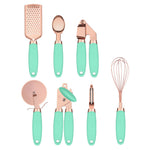 Orluxia Rose Gold Kitchen Tool Set – 7PC Stainless Steel Cooking Utensils with Peeler
