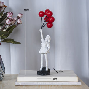 Orluxia Little Girl With Balloon Resin Art Sculpture